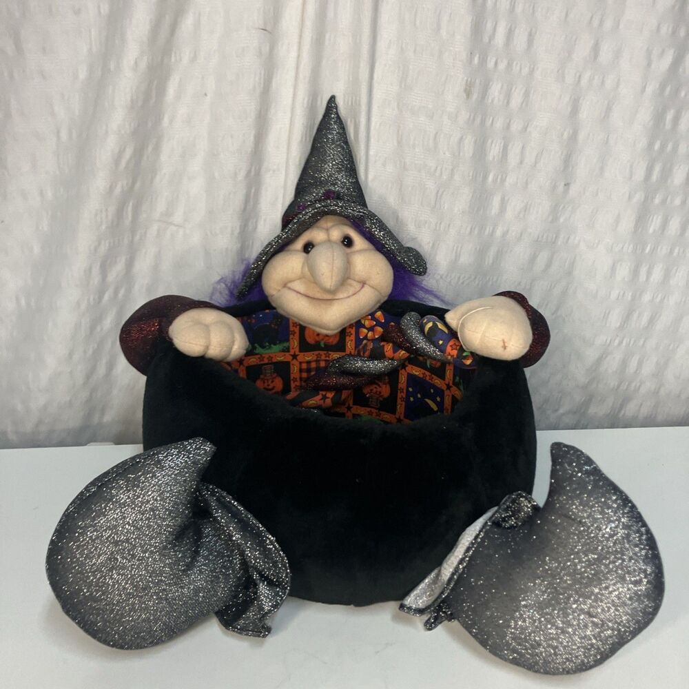 VTG Kids Of American Halloween Witch Candy Basket